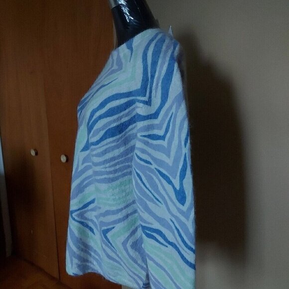 BETTA Dopamine Dressing Sweater 1X Pastel Zebra Print Mohair Blend - Picture 2 of 8